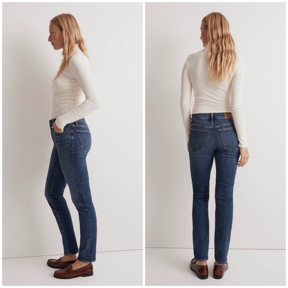 Madewell • The Petite Mid Rise Perfect Vintage Tapered Mom Dark Wash Jean - Picture 1 of 14
